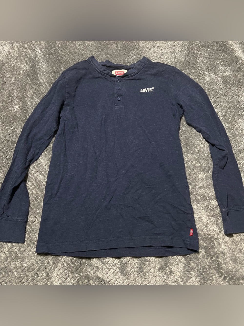 Levi's Dark Blue Long Sleeve Henley Top